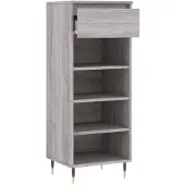 vidaXL Schoenenkast 40x36x105 cm bewerkt hout grijs sonoma