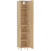 vidaXL Hoge kast 34,5x34x180 cm bewerkt hout sonoma eikenkleurig