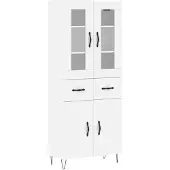 vidaXL Hoge kast 69,5x34x180 cm bewerkt hout wit