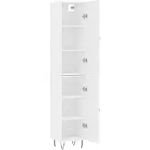 vidaXL Hoge kast 34,5x34x180 cm bewerkt hout wit
