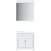 DKD Home Decor 2-delige Badkamermeubelset BERG massief grenenhout wit