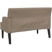 vidaXL Bankje met rugleuning 112x65,5x75 cm kunstleer cappuccinokleur