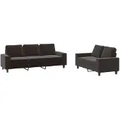 vidaXL 2-delige Loungeset stof zwart
