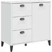 vidaXL Dressoir VIKEN 80x40x80 cm bewerkt hout wit