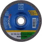 PFERD TOOLS EH 150-3,0 PSF ALU+STONE 61823326 Doorslijpschijf gebogen 150 mm 25 stuk(s) Aluminium, Non-ferrometaal, Titanium, Titaniumlegering, Gietijzer,