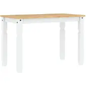 vidaXL Eettafel Corona 112x60x75 cm massief grenenhout wit