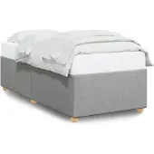 vidaXL Bedframe zonder matras 80x200 cm stof lichtgrijs