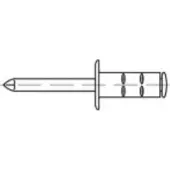 Toolcraft TO-5455212 Open popnagel 4 mm 500 stuk(s)