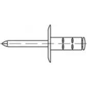 Toolcraft TO-5455260 Open popnagel 4.8 mm 100 stuk(s)
