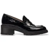 Wonders Dames Leren Mocassins Evoclub 01 Zwart (37), 1 tot 3 cm, Geen, Casual, Klassiek, Lakleer D-1401_5633_5792