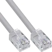 InLine RJ12 telecom kabel | rond | koper | grijs | 15 meter