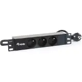 Equip 333302, stekkerdoos, 10 inch, 1U, 3-voudig, Frans type, 250V, max. 3500W