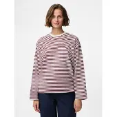 Pieces Shirt 'PCSadie' karmijnrood / wit