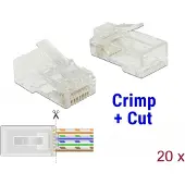 DeLOCK RJ45 Crimp+Cut Plug Cat.6 UTP 20 pieces