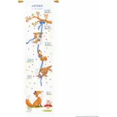 Vervaco - Telpakket kit - Geboorte - Groeimeter - Vrolijke bosvriendjes - PN-0170864 - Borduren - Borduurpakket - Borduurpakket geboorte - Borduurpakket volwassenen