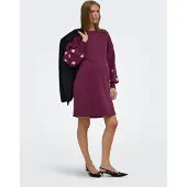 ONLY Maternity Jurk 'OLMMacy' rosa / wijnrood
