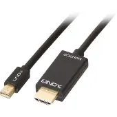 Lindy 36928 DisplayPort-kabel Mini-displayport / HDMI Adapterkabel Mini DisplayPort-stekker, HDMI-A-stekker 3.00 m Zwart