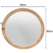 Starfurn Ronde spiegel Dide Naturel Mangohout 80 cm
