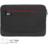 ACT AC8580 Suburb Laptop Sleeve 14,1" | Extra vak met Rits | Zwart
