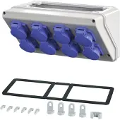 Hensel MI Aansluitdoos 8x16A 2P PE 230V Schuko 300mm - Mi CB 18