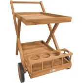 Axi Bodhi Serveerwagen van Teak Hout met Flessenhouder | Serveerkar / Dienwagentje voor Tuin, Balkon, Terras | Trolley voor Buiten / Keuken van Teakhout | 70 x 48 x 78 cm
