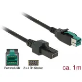 DeLOCK 85482 Zwart 1m PoweredUSB electriciteitssnoer
