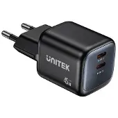 UNITEK Wall Charger 2X Gan 45W, 2Xusb-C Pd 3.0, Qc