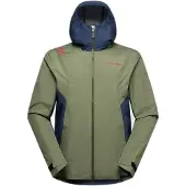 La Sportiva Ontdek de Shell Jkt M, kleur Cypress/Night Sky, maat L, artikelnummer ZAHJ019E47B46L, een technische wandeljas voor heren van