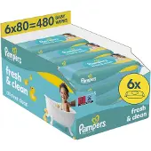 Pampers - Fresh Clean - Billendoekjes - 480 doekjes - 6 x 80