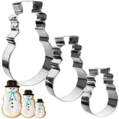 La Cucina Stalen sneeuwpop-koekjesvormen 13 cm, 3 stuks.