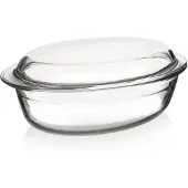 Orion Ovenvaste glazen schaal met deksel 33x20x13 cm, 3 l
