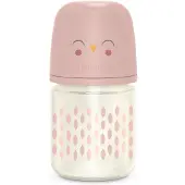 Suavinex Bonhomia Zuigfles Glas 120 ml +0M Roze | 1 stuk