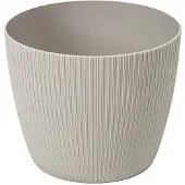 Lamela Taupe bloempot 18x15 cm decoratieve plastic hoes Jumper