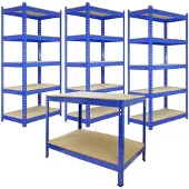 MonsterShop Stellingkasten en werkbank 90 cm - 5-laags - incl. hamer