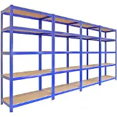MonsterShop 4x Blauwe T-Rax Rekken 90cm, 3360kg Draagkracht, Garage & Opslag