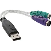 InLine USB naar PS/2 converter, USB male naar 2x PS/2 female voor muis + keyb.
