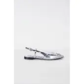 Moschino Goatskin Ballerina Silver Maat: 37 | Ballerina's Outlet | Dames | Zilver