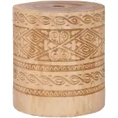 vidaXL Parasolvoet 28.05 kg Naturel Massief hout Cilindrisch