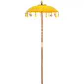 vidaXL Balinese parasol met basis Geel 95 x 95 x 260 cm Katoen