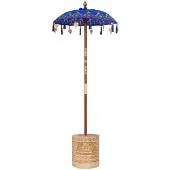 vidaXL Balinese parasol met basis Blauw 95 x 95 x 260 cm Katoen