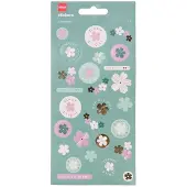 HEMA Stickervellen 10x22.1cm bloemen - 3 stuks (multi)