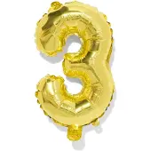 HEMA Folieballon cijfer 3 30cm goud (goud)