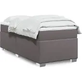 vidaXL Boxspring met matras kunstleer grijs 80x200 cm
