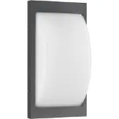 LCD Wandlamp buiten met bewegingssensor 069LEDSEN, zwart, Aluminium, Modern