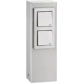 LCD Roestvrijstalen stopcontactkolom 020, 2-voudig Steckdosensäule 020, chroom / zilver, Roestvrij staal, Modern