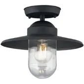 Orion Buiten plafondlamp Edward, antraciet, Ø 27,5 cm, aluminium dimbaar, zwart, Aluminium, Antiek, plafondlamp
