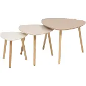 Atmosphera Design Miléo - Set van 3 bijzettafels - Beige