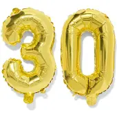 HEMA Folieballon getal 30 60cm goud (goud)