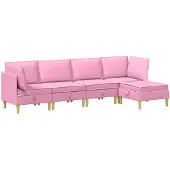 vidaXL Modulaire bankset met opslag 5 st Roze Stof