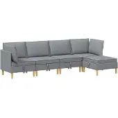vidaXL Modulaire bankset met opslag 5 st Lichtgrijs Stof